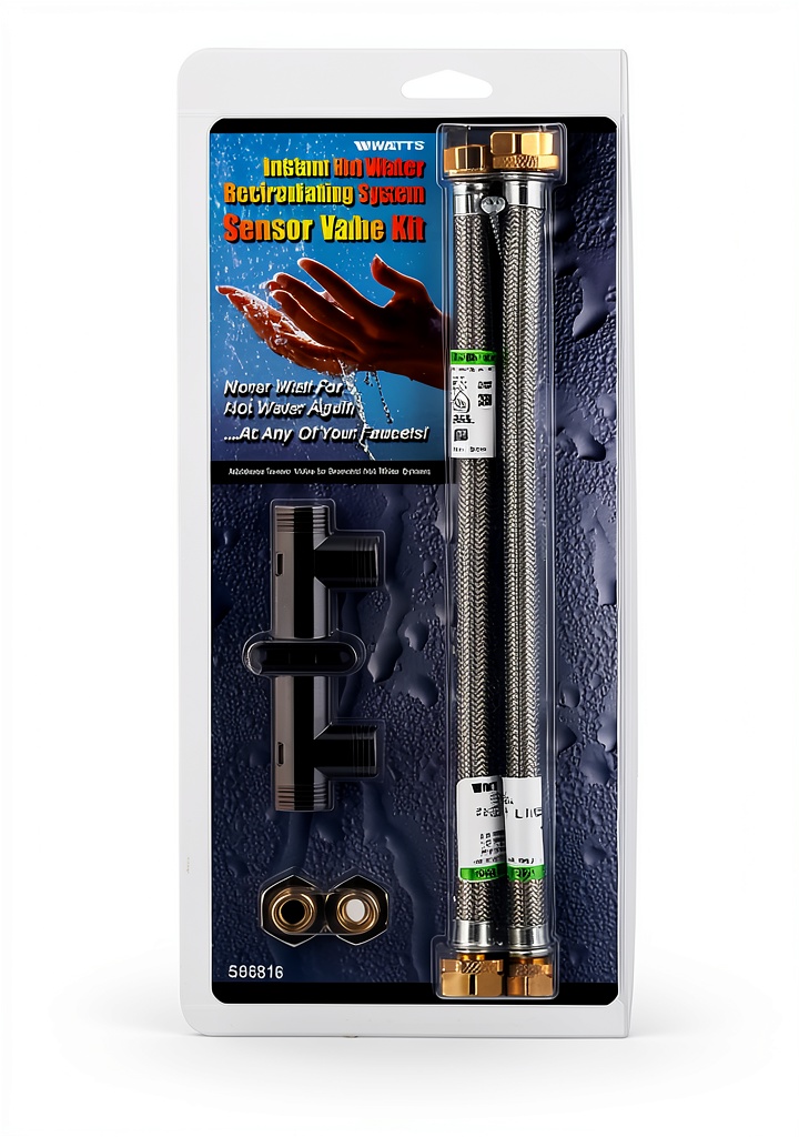 Watts Sensor Valve Kit installed on a water heater line