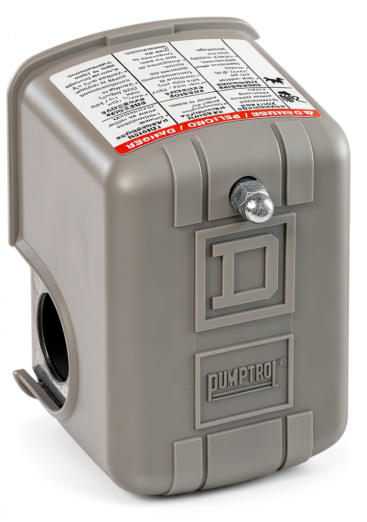Square D pressure switch installed on a water pump system