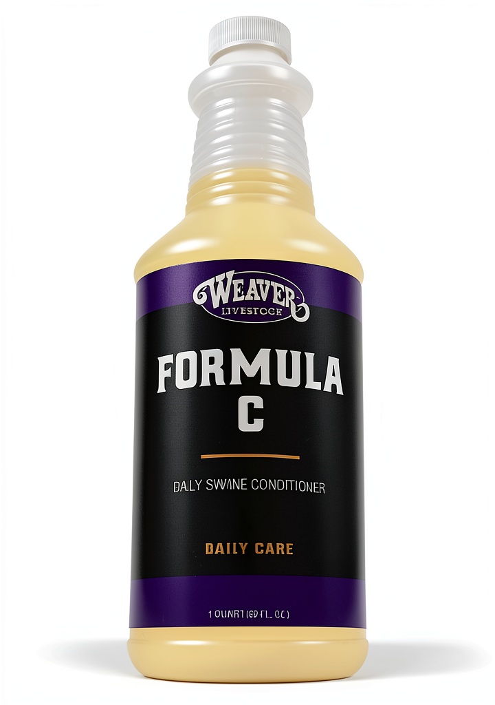 Installing Weaver Livestock Formula C Horse Food Plastic White on a wooden stable shelf