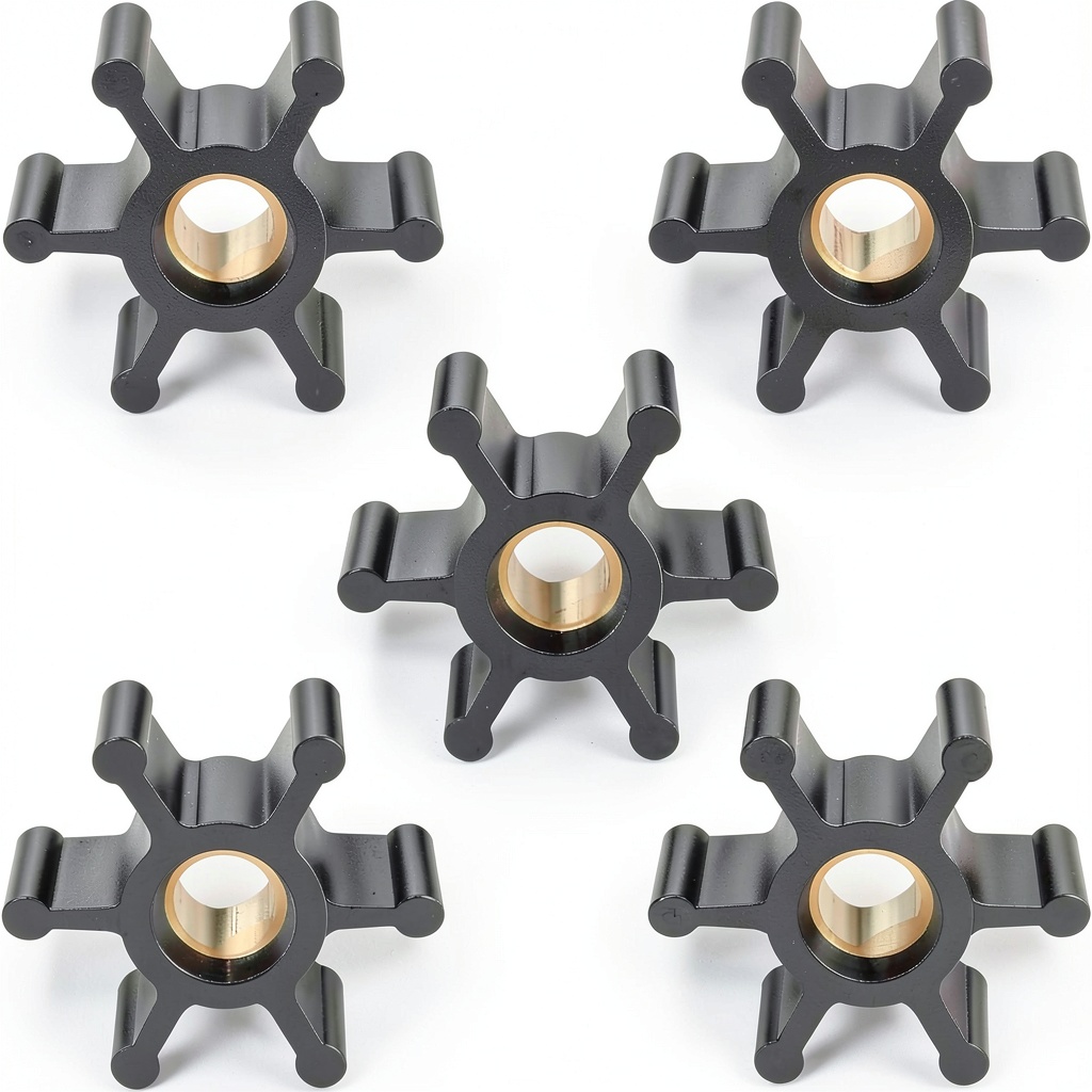 Vanshly utility pump replacement impeller showing brass hub and rubber blades