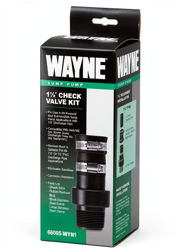 Wayne PVC Check Valve Kit Sump Sewage Pump Accessory-1
