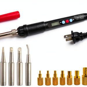 60W Digital Soldering Iron Heat Set Insert Tool with Extra Soldering Tips and Heat Set Insert Tips-0