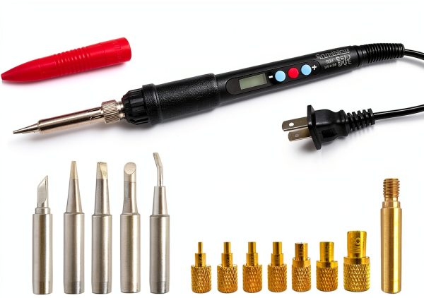 60W Digital Soldering Iron Heat Set Insert Tool with Extra Soldering Tips and Heat Set Insert Tips-0