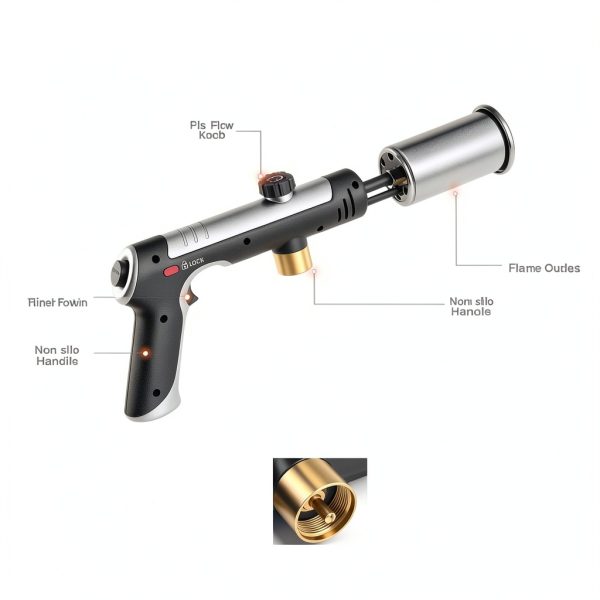 Professional Adjustable Propane Torch - 3272°F High Temp Flame, Instant Ignition for Grilling, Charcoal, Soldering & Outdoor Cooking (Works with Propane)(Propane Gas Not Included)-2