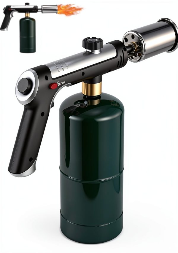 Professional Adjustable Propane Torch - 3272°F High Temp Flame, Instant Ignition for Grilling, Charcoal, Soldering & Outdoor Cooking (Works with Propane)(Propane Gas Not Included)-0